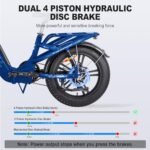 FREESKY 1200W Motor 48V 20Ah Battery with Samsung Cells Full Suspension,32 MPH Step-Thru Folding Electric Bike for Adults, 20'' Fat Tire Dual Hydraulic Brakes Electric Bicycle with Rear Basket. - Image 6