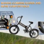 Snapcycle Eagle 750W Folding Electric Bike for Adults 28MPH 20'' Fat Tire Ebike 48V 15Ah Samsung Removable Battery,4A Fast Charger,Dual Suspension,Hydraulic Brake. - Image 6