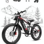 tifgalop Electric Bike for Adults - 26" Fat Tire Electric Bike Beach Snow Mountain Bike, Dual Hydraulic Disc Brakes Electric Bike Full Suspension.