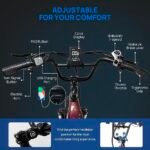 Mimas Folding Electric Bike for Adults 20Ah LG Cell Battery 750W Brushless Motor Cruise Control 80+Miles Long Range Full Suspension 30Mph 20" x4.0 Fat Tire Ebike 7-Speed Commuter Bicycle. - Image 4