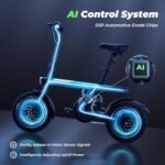 isinwheel W-U1 500W Folding Electric Bike for Adults, 25 Miles Long-Range Battery, Rear Suspension, 3 Assist Levels - 14" Foldable eBike for Adults and Teens. - Image 3