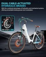 Electric Bike for Adults 1000W Peak 150N.M Mid-Drive with Torque Sensor, 27.5" Dual Suspension Ebikes for Adults, 672Wh Removable Battery up to 50 Miles, 7-Speed Step-Thru City Ebike. - Image 6