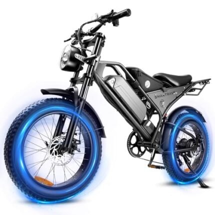 Electric Bike 1000W Peak Brushless Motor with 15Ah Battery,Shimano 7 Speed Gears,Up to 28MPH E Bike for Commute Mountain Beach Snow Riding,20" Fat Tire for Adults,DK400