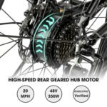 HILAND Electric Bikes for Women Men, City Commuter Ebike for Adults Electric Bicycle, 26 inch 350W 20MPH Motor, 480Wh 10Ah Battery, 7 Speed, Black White. - Image 5