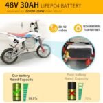 36V 48V 52V 60V 72V Ebike Battery 10AH 20AH 30AH 40AH 50AH 60AH LiFePO4/Lithium Ion Battery Pack with 2A 3A 5A Charger and 20A 40A 50A 80A BMS for 250W 550W 750W 1000W-5500W Motor. - Image 4