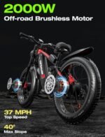 tifgalop Electric Bike for Adults - 26" Fat Tire Electric Bike Beach Snow Mountain Bike, Dual Hydraulic Disc Brakes Electric Bike Full Suspension. - Image 3