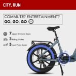 E-Flow, 750W Folding Electric Bike Adults, Up to 90Miles Motor Ebike, 48V 20Ah BAFANG Battery, 20’’x4.0 Fat Tire 28MPH Step-Thru Bicycle for City Commuter, Snow, Beach, Mountain etc. - Image 3