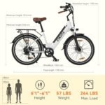 ESKUTE C100 Electric Bike for Adults, 500W Peak Motor, Up to 40Miles Range, 26" Step-Thru Electric City Bike with 7-Speeds and Front Suspension. - Image 7