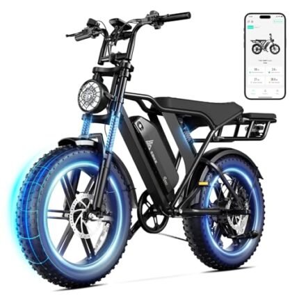 Electric Bike for Adults 1300w, Mountain Electric Bike,Motorbike,Fat Tire Ebike 20x4 in, Classic Off-Road Ebike,65Miles Range,28MPH,48V 15AH Removable Battery, 90N.m,7 Speed Gear Hydraulic Brake.