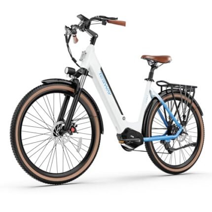 Electric Bike for Adults 1000W Peak 150N.M Mid-Drive with Torque Sensor, 27.5" Dual Suspension Ebikes for Adults, 672Wh Removable Battery up to 50 Miles, 7-Speed Step-Thru City Ebike.