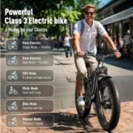 Electric Bike for Adults with 3000W Peak Dual Motors, 23AH 1196WH/1104WH Battery, 37MPH 26” Fat Tire, Full Suspension, Dual Hydraulic Disc Brake, E Bikes For Men, 90 Miles Long Range 45° Uphill. - Image 5