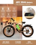 2000W Dual Motors Ebike 48V 20Ah Removable Battery 35MPH Electric Bicycle 26"*4.0 Fat Tire Shim 21-Speed Hydraulic Disc Brake80 Miles Max Range Electric Bike Lockbale Suspension. - Image 3