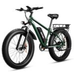 EB26 Electric Bike for Adults 1000W/peak 1500W Electric Bicycle 48V 15AH Battery Electric Bike 26" Fat Tire Mountain 31mph Shimano 7 Speed Gears Dual Shock Absorber Electric Bike (Green).