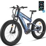 FREESKY Alaska Pro [2024 Newest] Dual Battery Electric Bike for Adults 2000W 48V 35Ah 38MPH&155 Miles Long Range 26" Fat Tire Full Suspension E Bike with Dual Hydraulic Brakes.