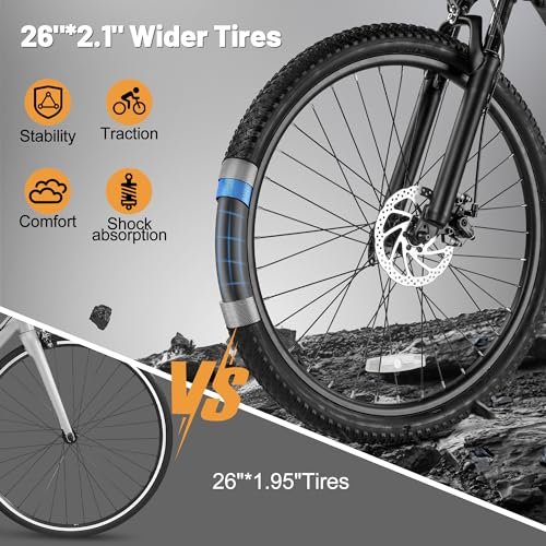 Version 1.0.0 Race Electric Bike for Adults Ebike,Peak 750W Brushless Motor,Removable Battery,Commuting Electric Mountain Bike,Up to 22MPH 7-Speed Electric Bicycle with Fork Suspension. - Image 5