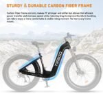 TESGO Electric Bike for Adults-20Ah Samsung Removable Battery 1000W Ebike 95NM Fat Tire Ebike 4.8“ Carbon Fiber Electric Mountain Bike with Oil Forks,the Shiman 9-Speed, Hydraulic Brakes for Men Women. - Image 4