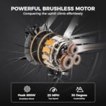 Jasion EB-X 26" Electric Bike for Adults, [Peak 850W Brushless Motor][21 Speed Gear] 25MPH 55 Miles Ebike, 450Wh Removable Battery Electric Mountain Bike, Commuting E Bike with Fork Suspension. - Image 2