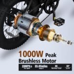 Electric Bike for Adults, 20" X4 Fat Tire Ebikes with 750w Brushless Motor, 48V 15AH Removable Battery, Step-Thru E Bicycle Bike up to 28MPH, 7-Speed, Knight. - Image 3