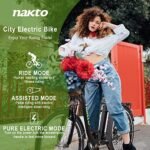 NAKTO Electric Bike for Adults 26" 250/350W Electric Bicycle for Man and Women with High Speed Brushless Gear Motor 6-Speed Gear Speed E-bike with Removable Waterproof 36V10A/12A Battery. - Image 2