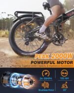 W Wallke X3 Pro Electric Bike 2000W Dual Motor/1200W Full Suspension 1056WH Foldable 26 Inch Fat Tire Mountain Ebikes Adults 34-35MPH Fast Electric Bicycle APP Control/Smart Display, UL2849 Certified. - Image 2