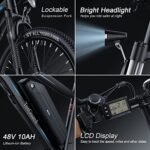 Wooken Electric Bike for Adults with Peak 750W Motor, 27.5'' Ebike with 48V 499WH Removable Battery, Up to 55Miles Electric Mountain Bike, 21.6MPH Adults Electric Bicycle with LCD Display, 21 Speed. - Image 4