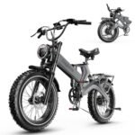 Folding Electric Bike for Adults,1500W Motor(Peak 2000W),35MPH 100Mile,48V 25Ah Battery,20" x 4.0 Fat Tire Foldable Electric Bicycle,Electric Mountain E-Bike,Hydraulic Disc Brake E-Bike.