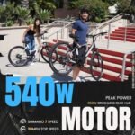 Electric Mountain Bike for Adults 26" Step-Thru/Over Commuting Ebike for Men Women with Peak Power 540w, 360Wh Built-in Battery, LCD Display, 7 Gears & Front Shock Absorber. - Image 4