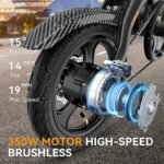Jasion EB3 Electric Bike for Adults 21mph Folding Adults Electric Bicycles, 350W Brushless Motor, 36V 7.5Ah Battery, Center Suspension, 3 Levels Assist, 14" Foldable ebike for Adults and Teens. - Image 2
