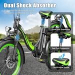 Dorida Foldable Electric Bike for Adults,Hidoes 750W Folding Ebikes for Adults,13Ah Removable Battery 40Miles E Bike Electric Bicycle for Commuting 20" Tire,Dual Suspensions. - Image 4