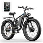 Electric Bike for Adults with 3000W Peak Dual Motors, 23AH 1196WH/1104WH Battery, 37MPH 26” Fat Tire, Full Suspension, Dual Hydraulic Disc Brake, E Bikes For Men, 90 Miles Long Range 45° Uphill.