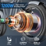 Ebike with 1200W Brushless Motor,Removable 48V 20Ah Battery,UP to 32MPH,Electric Mountain Bike with 20" Fat Tire with Front/Rear Turn Signals for Men Women,Travel Bag. - Image 3
