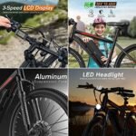 TotGuard Electric Bike, Electric Bike for Adults, 26" Ebike 500W Peak Motor, 19.8MPH Electric Mountain Bike with 374.4WH Removable Battery, Suspension Fork, 21 Speed Gears. - Image 4