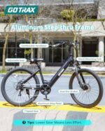 Gotrax 26" Electric Bike, Max Range 30Miles(Pedal-assist1) & 15.5/20Mph Power by 250/350W, 3 Riding Modes & Adjustable Seat, 7-Speed & Front Shock Absorber, Commuter Electric Bicycle for Adults. - Image 3