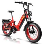 Cyrusher OVIA 20Inch Electric Bike Aluminum Ebkie Air Suspension 52V 17Ah Max Range 64 Miles 4.0 Inch Fat Tires.