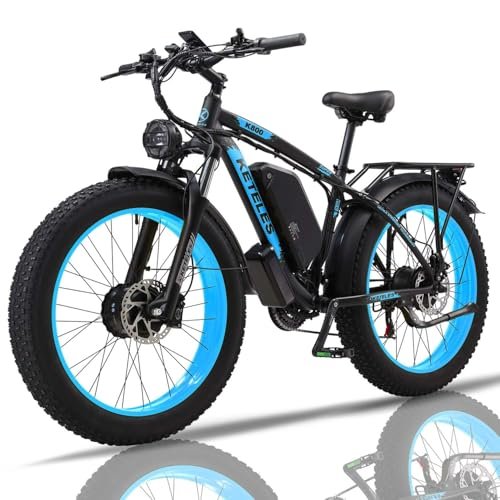 Version 1.0.0 KETELES Electric Bike for Adults, 2000W Dual Motor 26 Inch Fat Tire Mountain Ebike, 33 MPH 23AH 48V Battery Bicycle 21 Speed Electric Dirt E Bikes for Men. - Image 1