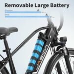 Jasion Roamer Electric Bike for Adults 1200W Peak Motor 528WH Removable Battery,up to 60miles 28MPH City Cruiser Ebike,26'' Commuter E Bike, 7-Speed Gears and Front Suspension Bicycles. - Image 3