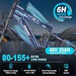 FREESKY 2024 Upgraded Dual Battery 48V 35AH 2000W Motor 80-155 Miles Long Range Electric Bike for Adults 38MPH+ 26" Fat Tire Full Suspension EBike with Dual Hydraulic Brakes. - Image 2