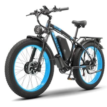 Electric Bike with 54.6V 2A Charge Ebike Electric Mountain Bike for Adults with 1000W*2 Motor,37.28mph Max Speed.