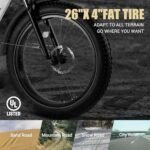 Likebike Electric Mountain Bike,26" Fat Tire Electric Bike for Adults Peak 720W, 48V 13Ah Battery,UL 2849 Certified,Step Thru Ebike,Off Road E-bike 25MPH 7-Speed and Front Suspension Electric bicycles. - Image 4