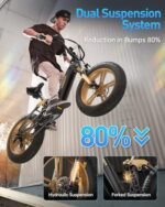Corgi Electric Bike for Adults 960W, 48V 20Ah Battery Ebike, New Longitudinal Suspension Ebike, 20'' Fat Tire Full Suspension Mountain Ebike, 28MPH & 80Miles Range, LCD Display, 7 Speed. - Image 6