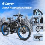 PHNHOLUN-Seeker24 Dual-Motor-Ebike 38MPH-52V-50AH/25AH 24" Fat Tire Men Electric Motorcycle for Women Adults Teens Electric Mountain Bike for Beach Snow - US Warehouse. - Image 4