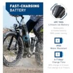 Hiboy EX7 Electric Bike for Adults, 28MPH 75Miles Range 1000W Peak Motor 48V 18AH Removable Battery Ebike, 26” x 4.0" Fat Tire Electric Mountain Bicycle, 7 Speed, Dual Suspension, UL 2849 Certified. - Image 3
