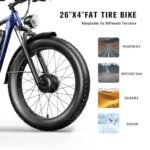 Electric Bike for Adults,1000/2000W Motor 35MPH,52V 20AH Battery,26" Fat Tire Ebike,Max 90 Miles E Bike for Men, Full Suspension,Hydraulic Brake 7-Speed Gears for Beach Mountain Electric Bike. - Image 5