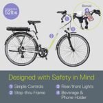 Electric Bike, Delta Cycle rDrive Ebike - 396Wh Lithium-Ion Battery, 55 Miles On A Single Charge - 7 Speed Shimano Gear System, Front & Rear V-Brakes - Safety Lights, Storage Rack & Kickstand. - Image 5