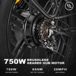 Adult Electric Bike 20"*4.0" Wide Tire Electric Bicycle Electric Bike, 750W Motor Electric Bike, Bicicleta electrica para adultos, Range 55 Miles, 28 mph 48V 13Ah E- Bike. - Image 2