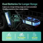 Electric Ebikes for Adults with 48V 30Ah Dual Batteries, Cargo Electric Bike for Adults with 750W Brushless Motor, Electric Bicycles for Men, Women, Commuter, Travel, Outdoor, Camping. - Image 2