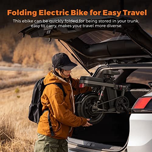 Version 1.0.0 ENGWE Folding Electric Bike for Adults Teens, 14" Fat Tire City Commuter Ebike, Mini Electric Bicycle with 350W (Peak 600W) Motor 48V 10AH Removable Battery Max 20MPH 37Miles. - Image 4