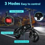 Folding Electric Bike for Adults, 500W Peak Motor, 14" Adults Electric Bicycles, 280.8Wh Battery, 25 Miles PAS Range, Mini E Bike for Adults and Teens, Ebike UL 2849 Certified, 3 Levels Assist. - Image 4