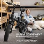 TotGuard Electric Bike, 20" Electric Bike for Adults 500W Brushless Motor (Peak 750W), 20MPH Fat Tire Ebike, Foldable Adult Electric Bicycles with 48V 10Ah Removable Battery, Professional 7-Speed. - Image 3