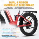 FREESKY Electric Bike for Adults 1000W/1600W Brushless Motor 48V 20 AH Battery Ebike, 26''*4.0 Fat Tire Step-Thru E-Bike, Full Suspension Electric Bicycle for Women with Rear Basket. - Image 5